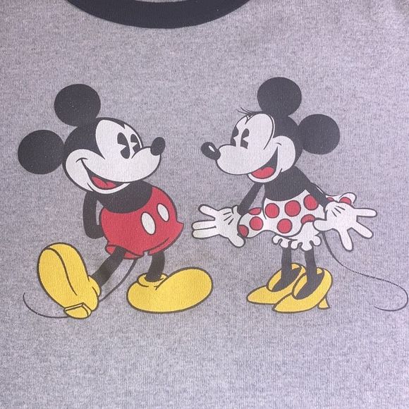 Juniors Vintage XXL Disney Mickey & Minnie Gray & Black Top - Picture 3 of 9